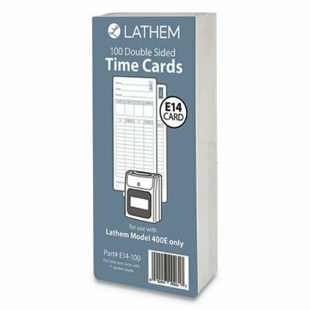 LATHEMTIME Lathem, E14-100 TIME CARDS, BI-WEEKLY/MONTHLY/SEMI-MONTHLY/WEEKLY, TWO SIDES, 7in E14100